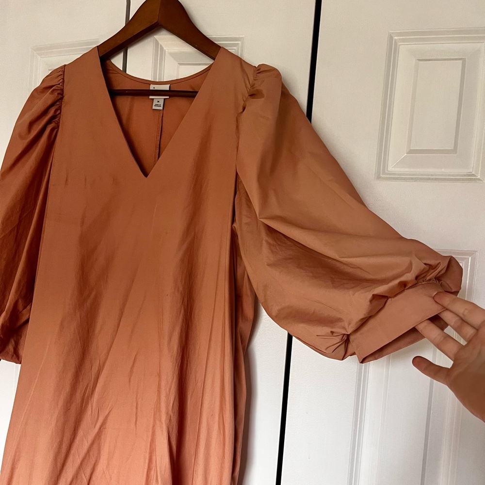A New Day Midi Dress with Puff Sleeves